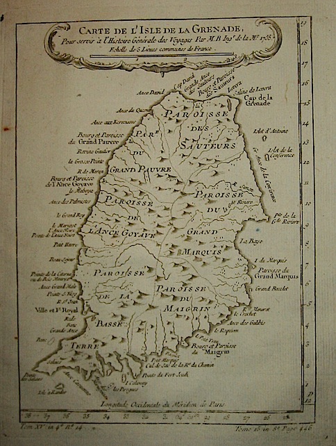 Bellin Jacques-Nicolas (1703-1772) Carte de l'Isle de la Grenade... 1758 Parigi